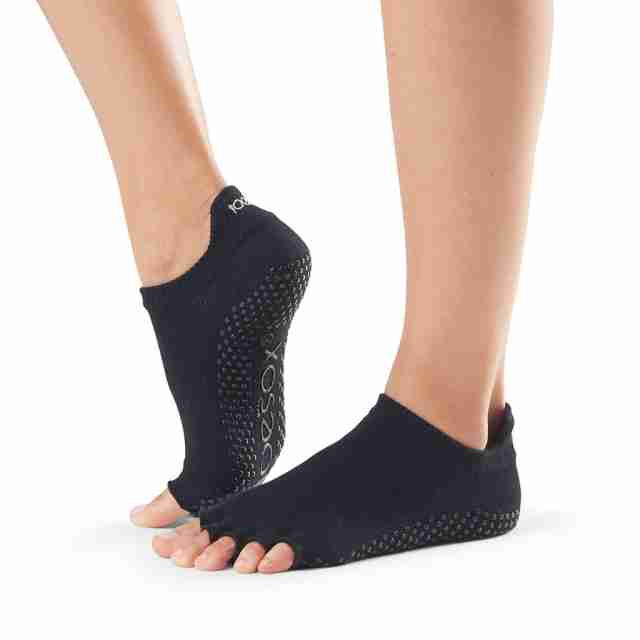 ToeSox Half Toe Low Rise Antislip Sokken met Open Teen Zwart