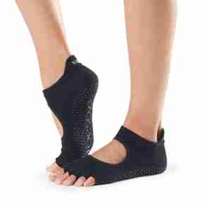 ToeSox Half Toe Bellarina Antislip sokken voor Yoga en Pilates Zwart