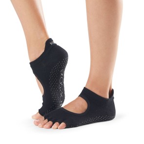 ToeSox Half Toe Bella Antislip sokken voor Yoga en Pilates zwart