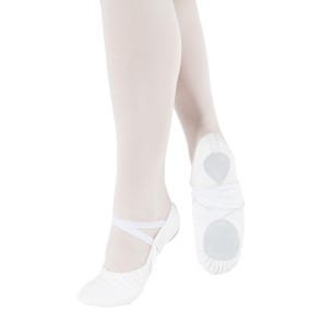 So Danca BAE11 witte leren Splitzool Balletschoenen met nylon stretch 