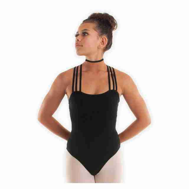 Alista Dancer Basics Expression zwart balletpak met 3 bandjes voor meisjes