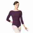 Lulli Dames Balletpak met 3/4 Mouwen Nanette aubergine