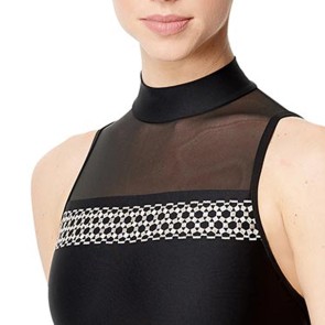 Lulli Dames Mock Neck Balletpak Lia zwart detail