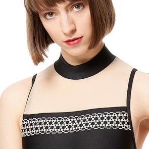 Lulli Dames Mock Neck Balletpak Lia nude detail