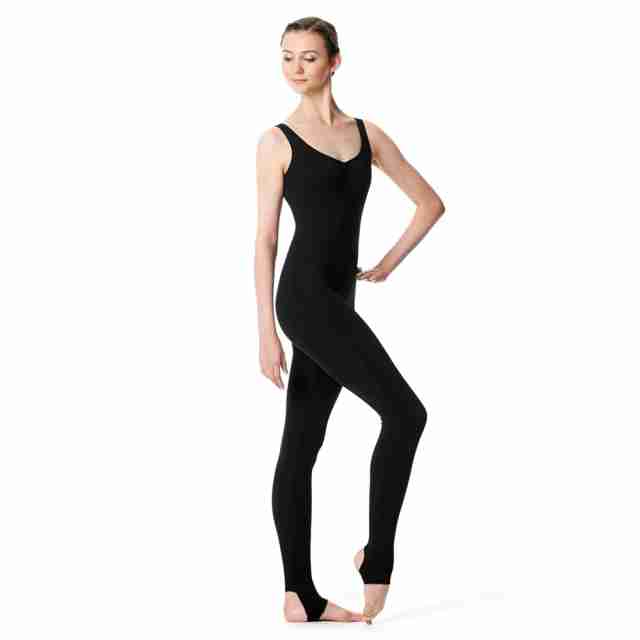 Lulli LUB238 dames unitard hemdmodel zwart voorkant