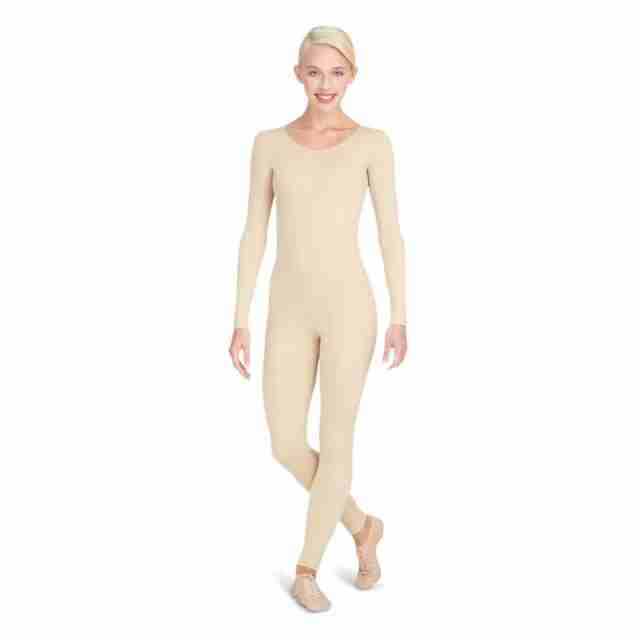 Capezio TB114 unitard lange mouwen nude voorkant