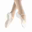 Witte balletschoenen van leer met doorlopende zool Alista Dancer Basics Elite