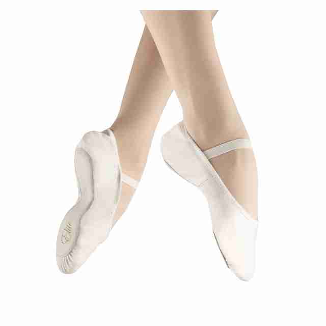 Witte balletschoenen van leer met doorlopende zool Alista Dancer Basics Elite