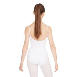 Capezio CC101 princess camisole dames balletpak met spaghettibandjes wit achterkant