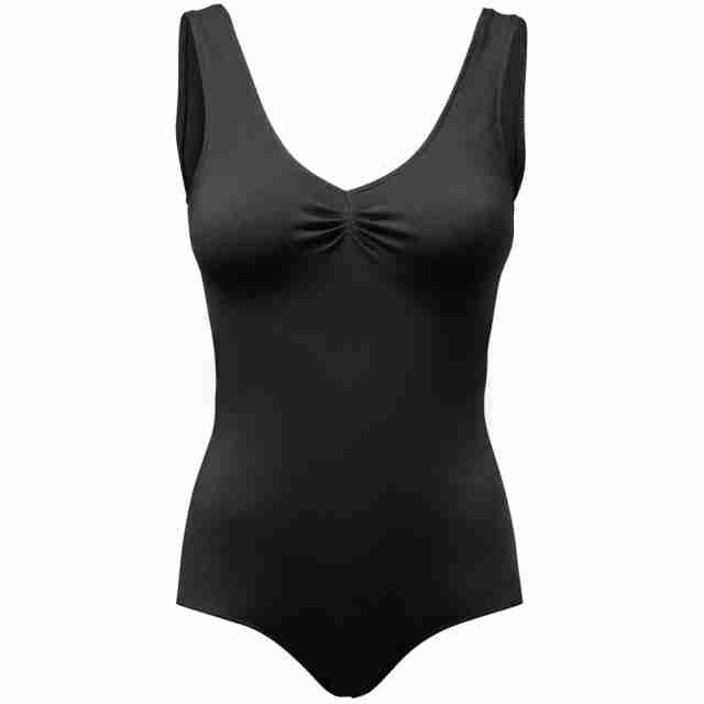 Zwart balletpak voor dames met Brede bandjes Pinch in Supplex met Ingebouwde sporttop - Papillon PA4015