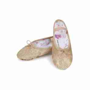 Gouden glitter balletschoenen voor kinderen - Volledige zool - Elastieken bandje - Bloch Glitterdust S0225TG