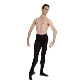 Capezio men's knit footed tights zwart