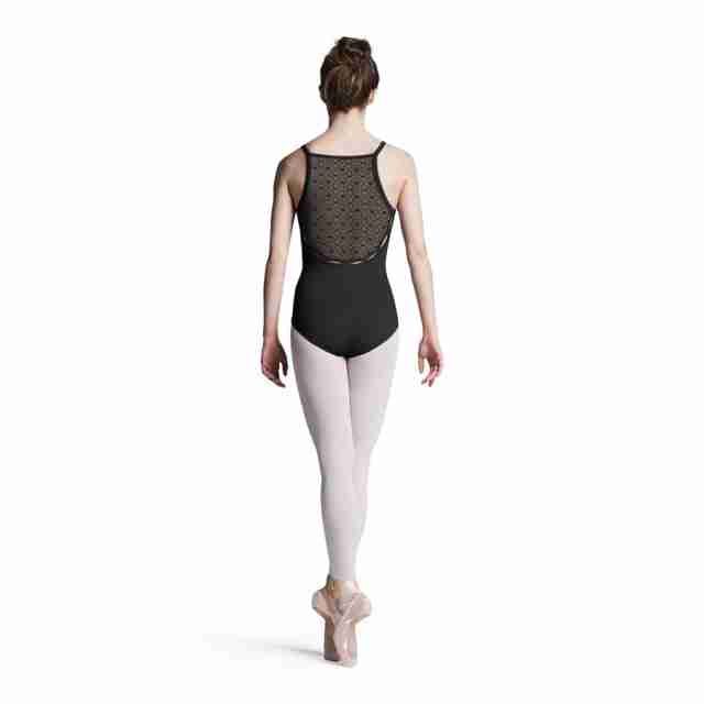 Bloch L9597 zwart balletpak mesh rug spaghettibandjes achterkant