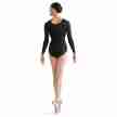 Bloch L5609 dames balletpak lange mouwen ronde hals achterkant 