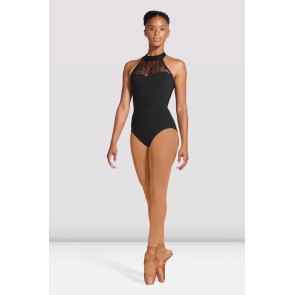 Bloch L6040 dames balletpakje met halter kant zwart achterkant