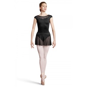 Bloch R2931 dames ballet rok met polkadots zwart elastische boord