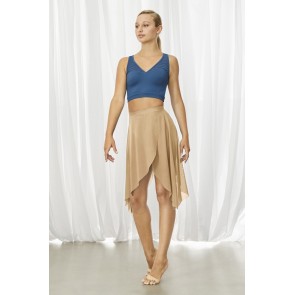 Bloch R3531 dames dansrok met dubbele overslag beige