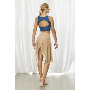 Bloch R3531 dames dansrok met dubbele overslag beige achterkant