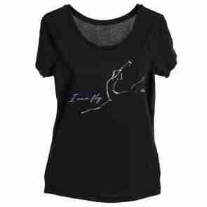 LikeG Medium Fit T-Shirt met Korte Mouw en Afbeelding van Ballerina