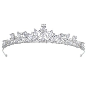 Alista Tiara voor Ceremonie met witte Zirkonia Diamantjes 