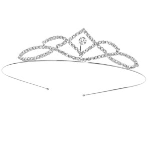 Alista Metalen Tiara met Witte Strass Steentjes