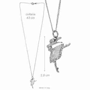 Alista Dancer Basics  Alista Ballerina Ketting met Zilverkleurig Strass