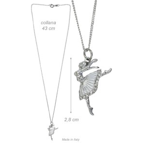 Alista B32332/1 Ballerina Ketting met Zilverkleurig Strass