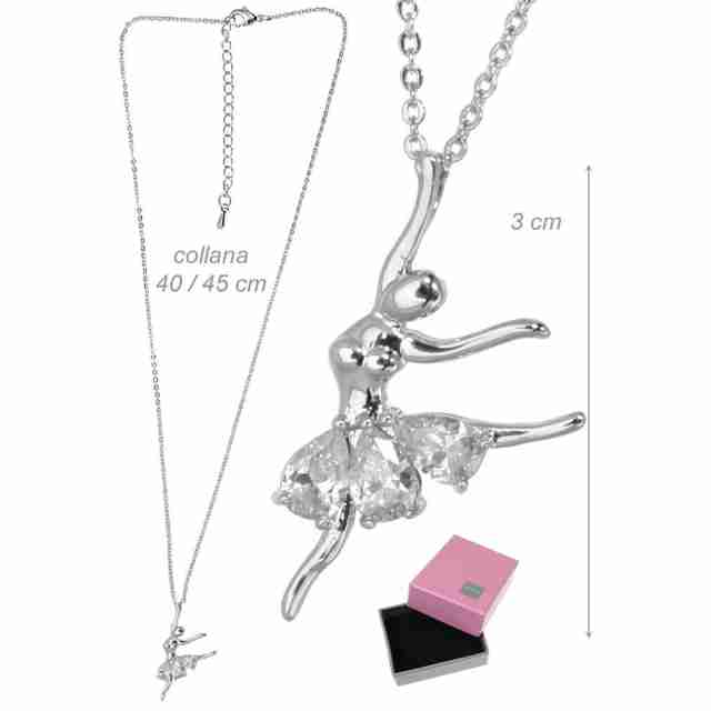 Alista B32310 Ballerina Ketting met Zirkonia Tutu Zilver