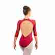 Ballet Rosa dames balletpak Lucienne lange mouwen mesh en kant bordeaux