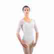 Ballet Rosa Aly balletpak voor dames driekwart mouw mesh en kant wit