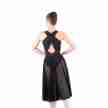 Ballet Rosa Dames lange dansrok voor dames elastische mesh zwart achterkant