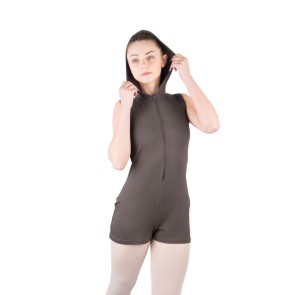 Ballet Rosa Misao dames jumpsuit mouwloos en korte broekspijpen taupe