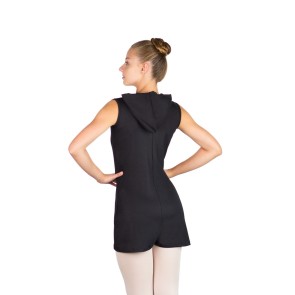 Ballet Rosa Misao dames jumpsuit mouwloos en korte broekspijpen zwart achterkant