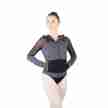 Ballet Rosa dames zip hoodies Midori lange mouwen van mesh ritssluiting en capuchon grijs