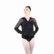 Ballet Rosa dames zip hoodies Midori lange mouwen van mesh ritssluiting en capuchon zwart