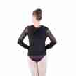 Ballet Rosa dames zip hoodies Midori lange mouwen van mesh ritssluiting en capuchon zwart achterkant 