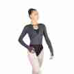 Ballet Rosa Kaori dames vest lange mouwen imitatie omslag grijs