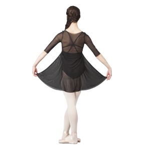 Sansha Secret L1725P dames halflange balletjurk met driekwart mouwen achterkant 