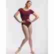 Temps Danse Madras dames viscose balletpakje bordeaux korte mouwen 